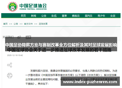 中国足协降薪方案与赛制改革全方位解析及其对足球发展影响