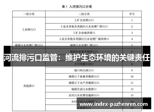 河流排污口监管：维护生态环境的关键责任