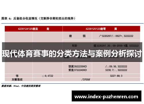 现代体育赛事的分类方法与案例分析探讨