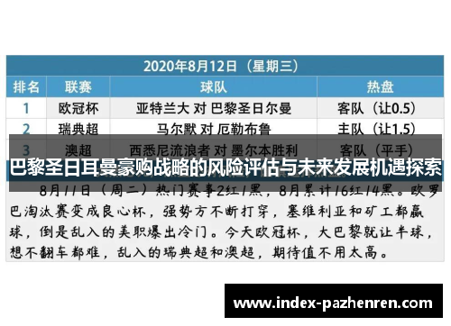 巴黎圣日耳曼豪购战略的风险评估与未来发展机遇探索 巴黎圣日耳曼豪购战略的风险评估与未来发展机遇探索